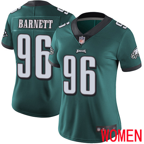Women Philadelphia Eagles #96 Derek Barnett Midnight Green Team Color Vapor Untouchable NFL Jersey Limited->women nfl jersey->Women Jersey